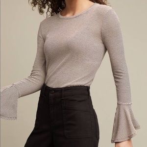 Anthropologie RO&DE Knit top with Bell Sleeves